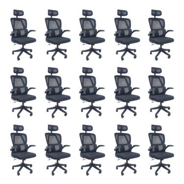 Imagem de Kit 15 Cadeiras de Escritório Oficial Legacy Preto