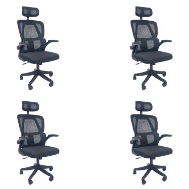 Imagem de Kit 4 Cadeiras de Escritório Oficial Legacy Preto