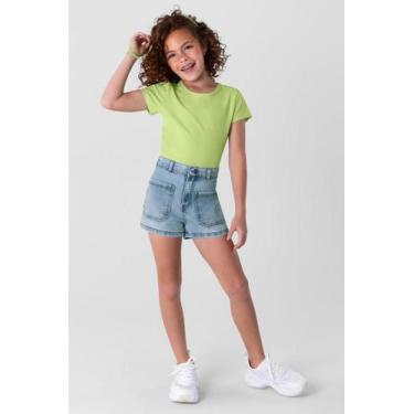 Imagem de Shorts jeans super comfort infantil menina Brandili, 4, Azul