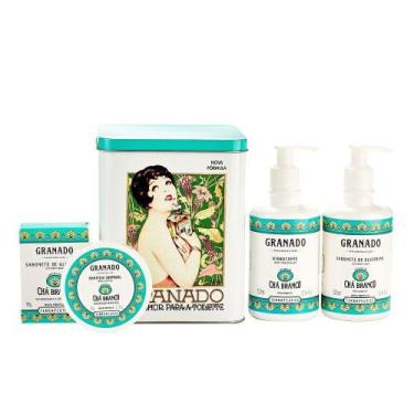 Imagem de Kit Granado Lata Chá Branco Sabonete Barra 90g + Manteiga Corporal 60g