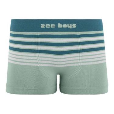 Imagem de Cueca Boxer Infantil Listrada Verde Grigio - Zee Rucci, M