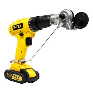 Imagem de Parafusadeira Furadeira de Impacto 48V com Adaptador Corta Chapa 2 Bat