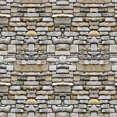 Imagem de Papel De Parede Pedra Tijolos Cinza Claro Adesivo Sala - LRP