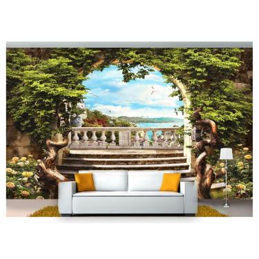 Imagem de Papel De Parede Paisagem Digital Jardim Mar 3D Dah09