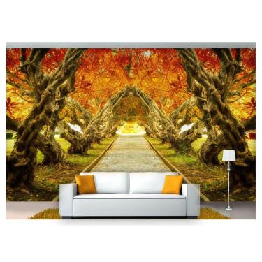 Imagem de Papel De Parede Estrada Caminho Floresta 3D 6M² Nes098