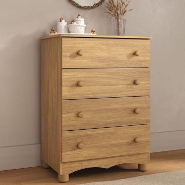 Imagem de Cômoda Infantil 65cm com 4 Gavetas Dengo Multimóveis MP4409