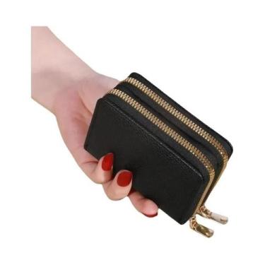 Imagem de Carteira Curta Feminina Elegante Com Fecho Transparente, Padrão Lichia