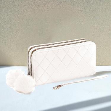 Imagem de Carteira feminina com 2 zíper grande lt665 - oem, Branco, Lt665