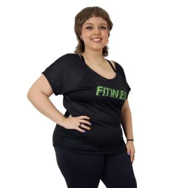 Imagem de Camiseta Plus Size Feminina Dry Furadinho Academia - FRV Moda Fitness,