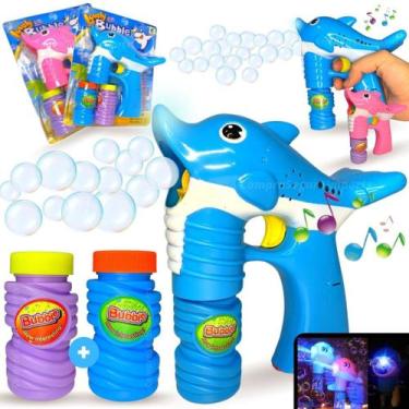 Imagem de Brinquedo Lança Bolhas De Sabão Menino Menina - Mania De Bolha, Azul