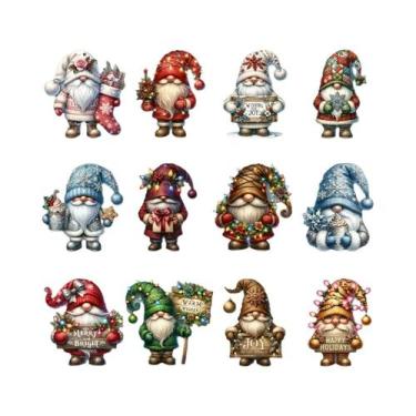 Imagem de 12 Peças De Enfeites De Natal Em Madeira De Anões, Pequenos Pingentes 