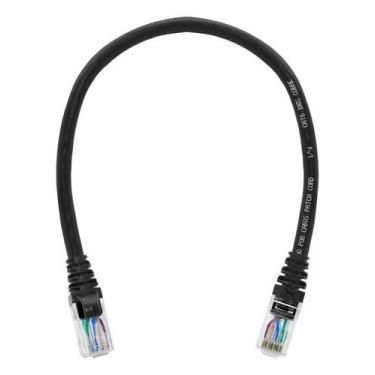 Imagem de Patch Cord Cat6 20cm UTP Cobre Preto Injetado Furukawa RJ45 - Congratu
