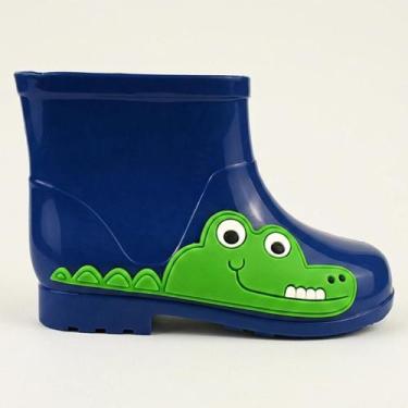 Imagem de Bota Infantil Menino Impermeável Jacaré - Kimimo, Azul, 27/28