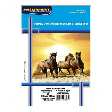 Imagem de Papel Fotográfico Glossy Auto-adesivo 130 G-m2 A4 20 Folha