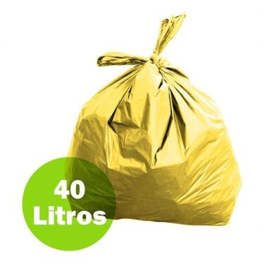 Imagem de Saco para Lixo Saco de Lixo Amarelo 40 Litros Coleta Seletiva para Metal em Polietileno...