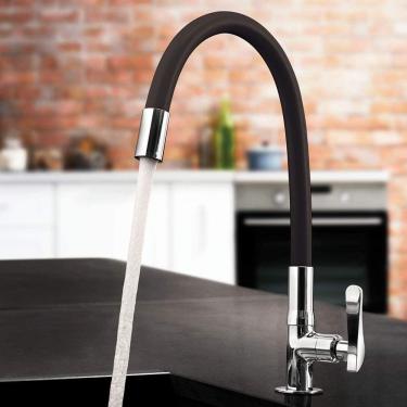 Imagem de Torneira de Cozinha Gourmet Bancada 1-4 Volta para Pia e Mesa em Silicone com Acabament...