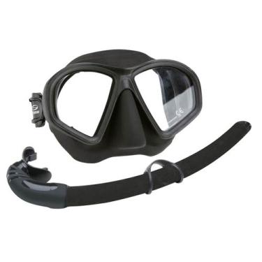 Imagem de Kit Máscara E Snorkel Mergulho Pesca Sub Apneia Camo Seasub, Preto