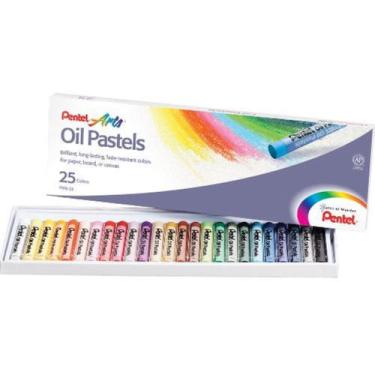 Imagem de Giz Pastel Oleoso Estojo com 25 cores Pentel
