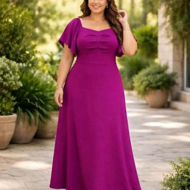 Imagem de Vestido Longo Festa Feminino Plus size Blessed Elegante 2367 - G1, Fuc