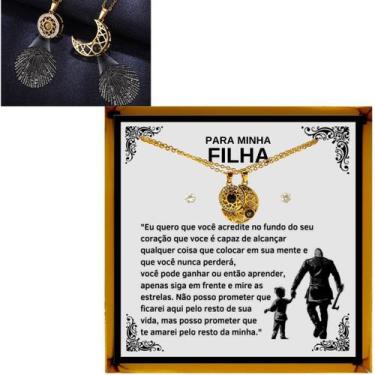 Imagem de Colar Ouro Presente Aniversário Filha Retângulo Pai Viking - Arteponto