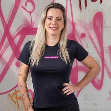 Imagem de Camiseta Dryfit HGMR UV50+ Manga Curta Feminina Preta e Rosa Pink, GG