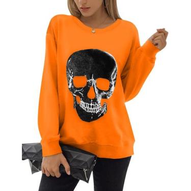 Imagem de Moletom Blooming Jelly Halloween Skull Graphic feminino 2025