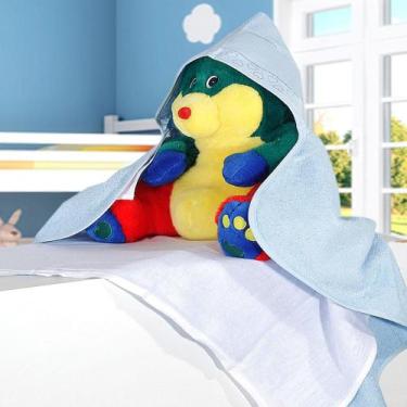 Imagem de Toalha de Banho Baby Felpuda com Capuz e Fralda Para Bordar Lisa - Döh