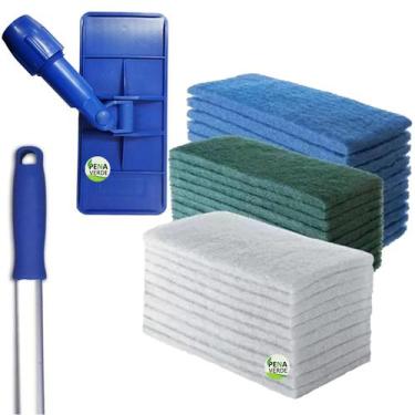 Imagem de Kit 1 Suporte LT Limpa Tudo + Cabo 140cm Ergonômico +10 Fibras Pesada 