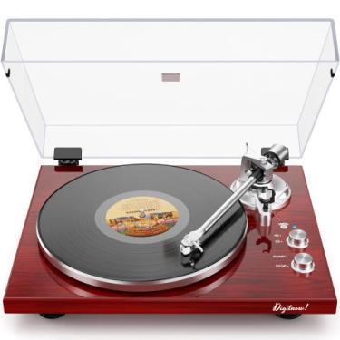 Imagem de Toca-discos DIGITNOW com Bluetooth, USB e pré-amplificador phono, verm