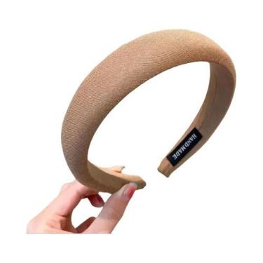Imagem de Faixa De Cabelo Larga Elástica Com Estampa Vintage De Treliça Para Mul