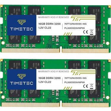 Imagem de Timetec Kit premium de 32 GB (2 x 16 GB) DDR4 3200 MHz (ou 2933 MHz ou 2666 MHz) PC4-25600 não ECC sem buffer 1,2 V CL22 2Rx8 Dual Rank 260 pinos SODIMM Laptop Notebook PC Memória RAM Upgrade