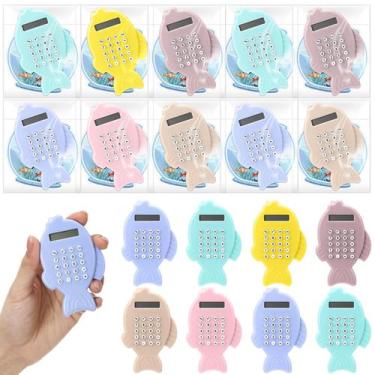 Imagem de Calculadora Tellegloww Mini em Forma de Peixe 8,7x5,7 cm Conjunto