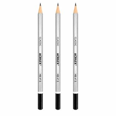 Imagem de Kit com 3 Lápis Preto Classic HB Acrilex com Dipping