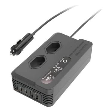 Imagem de Inversor De Energia Automotivo 400w 12v Para 110v Usb Tipo-c - Sem mar