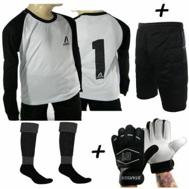 Imagem de Kit Conjunto 4x1 Bermuda Goleiro Ardos N1 cza Infantil - Lince, 12