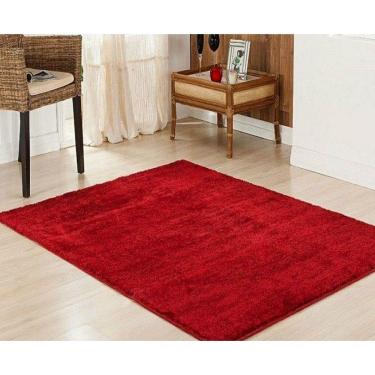 Imagem de Tapete Sala Escritório 1,50 X 2,00m Macio Antider. Vermelho