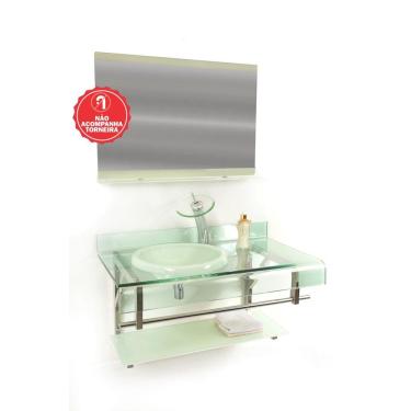 Imagem de Gabinete De Vidro Inglaterra 90Cm Iq Inox Branco Ek