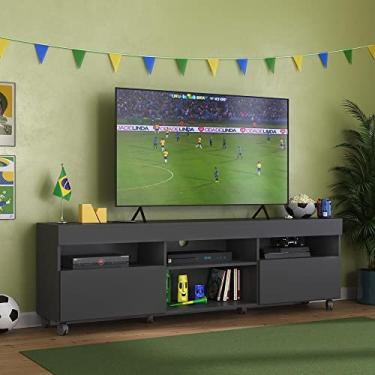 Imagem de Rack Tv 65" com Rodízios e 2 Portas Espanha Multimóveis Mp3325 Preto