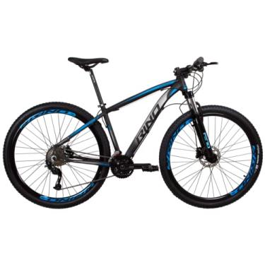 Imagem de BICICLETA ARO 29 RINO EVEREST TRAS. ALIVIO - 27V - 7.0 (PRETO/AZUL, 15)