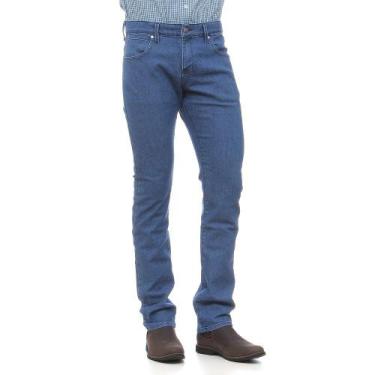 Imagem de Calça Jeans Masculina Azul Slim Com Elastano Wrangler Original 28416