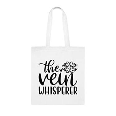Imagem de Bolsa The Vein Whisperer, presente divertido, bolsa de ombro, bolsas reutilizáveis, ideia de presente de cesta de Natal de aniversário, Branco