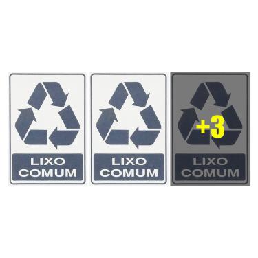 Imagem de Combo 6 Adesivos De Sinalização Lixo Comum 15x20 Acesso - S-247 F9e