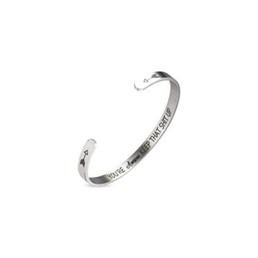 Imagem de A N KINGPiiN Pulseiras inspiradoras para mulheres, presente inspirador para mulheres, meninas, homens, motivacional, aniversário, bracelete, amizade, mantra, personalizado, caixa de presente, 10 inch, Metal
