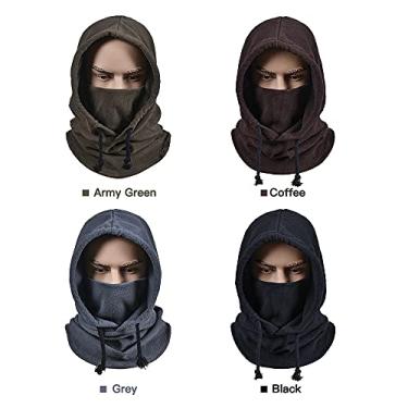 Imagem de Tingpai Calça polar de lã polar de inverno clava de esportes de inverno boné protetor facial aquecedor de pescoço pa ciclismo esqui motociclismo