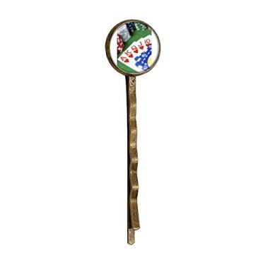 Imagem de Flush Hearts Gambling Poker Photo Retro Metal Hair Bobby Pin Headwear