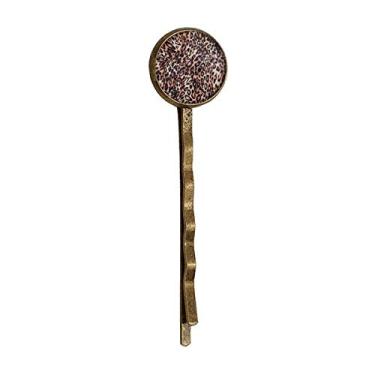 Imagem de Chapéu de cabeça com design abstrato de penas de leopardo estilo retrô de metal