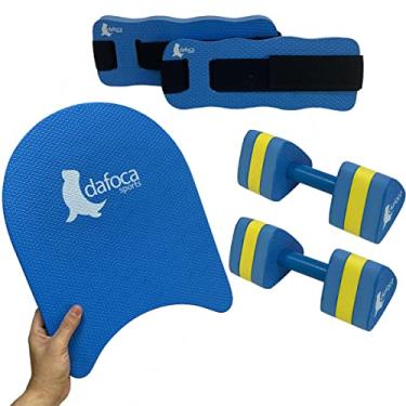 Imagem de Kit Hidroginástica Prancha Grande 40cm + Caneleira 3 à 4kg + Halter Médio Dafoca Sports