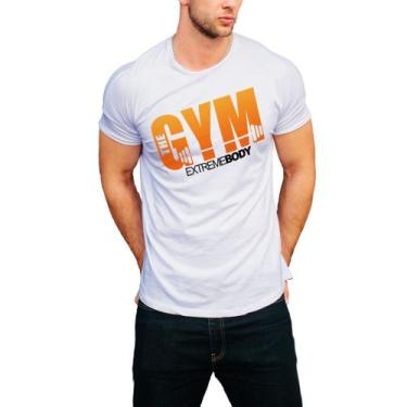 Imagem de Camisa Academia Musculação Branca Masculina Mod04 - Design Camisetas