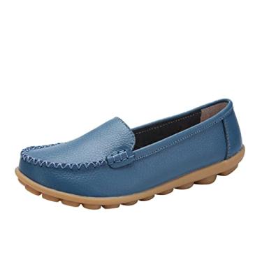 Imagem de Sandálias femininas de cadarço respiráveis sapatos casuais sandálias femininas (azul claro, 39)