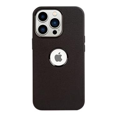 Imagem de Capa de couro com capa para iPhone 14 Pro Max/14 Plus capa 14Pro estojos magnéticos de carregamento sem fio acessórios, preto, para iphone 13